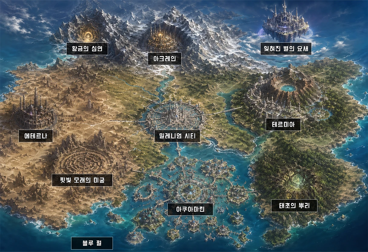 밀레니온 왕국 지도